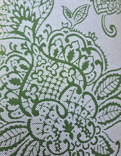 Damask Green Embroidered Botanical 12x20 Throw Pillow Cover Handmade